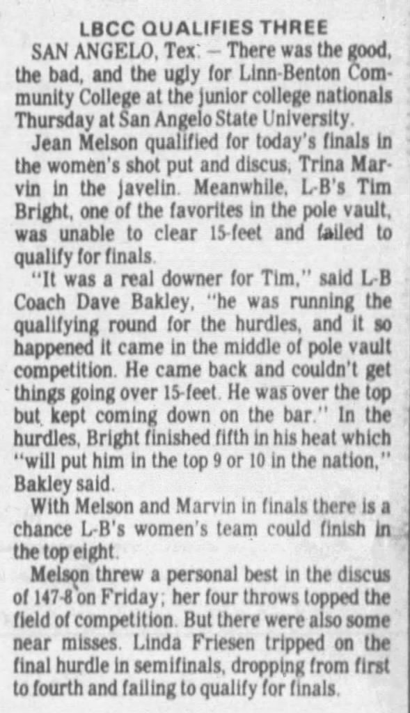 1980 05-17 Linda at LBCC Albany Dem Herald page 20